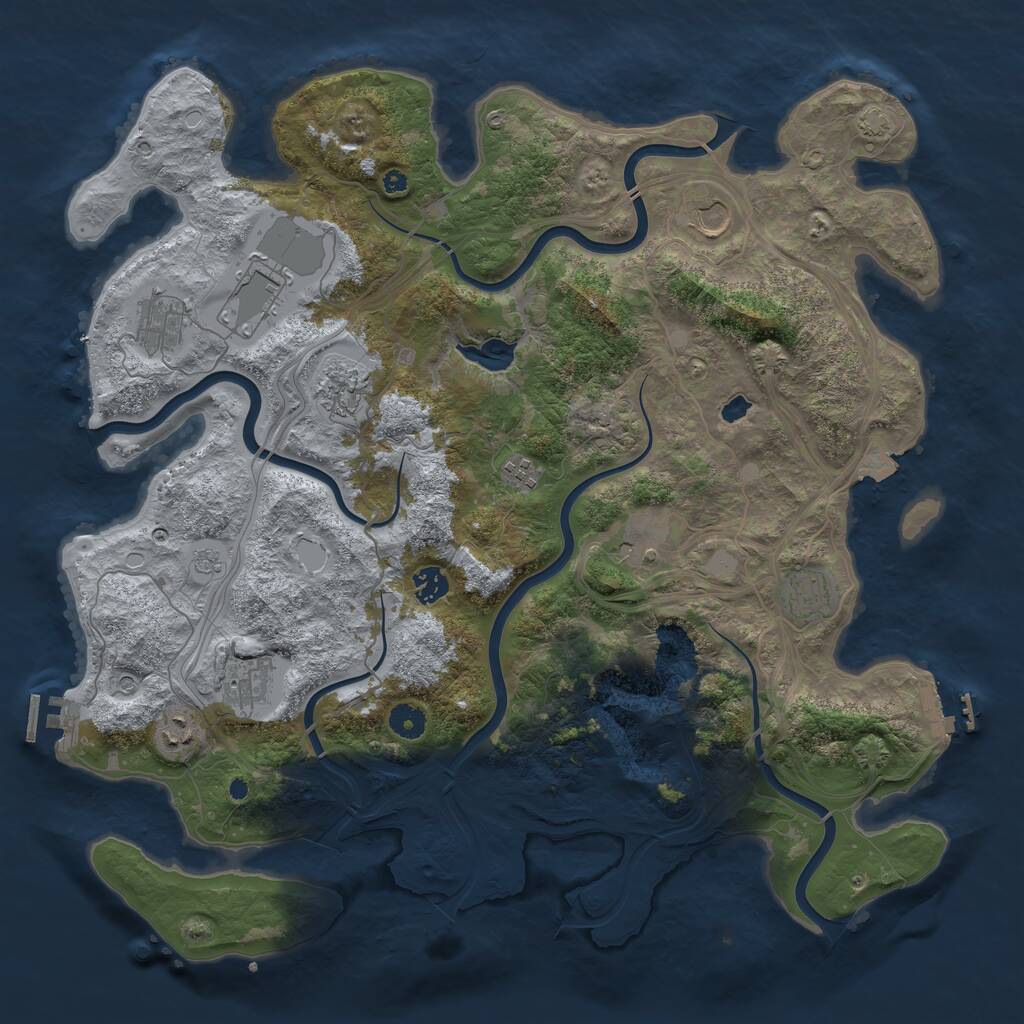 Rust Map: Procedural Map, Size: 4300, Seed: 34355551, 16 Monuments