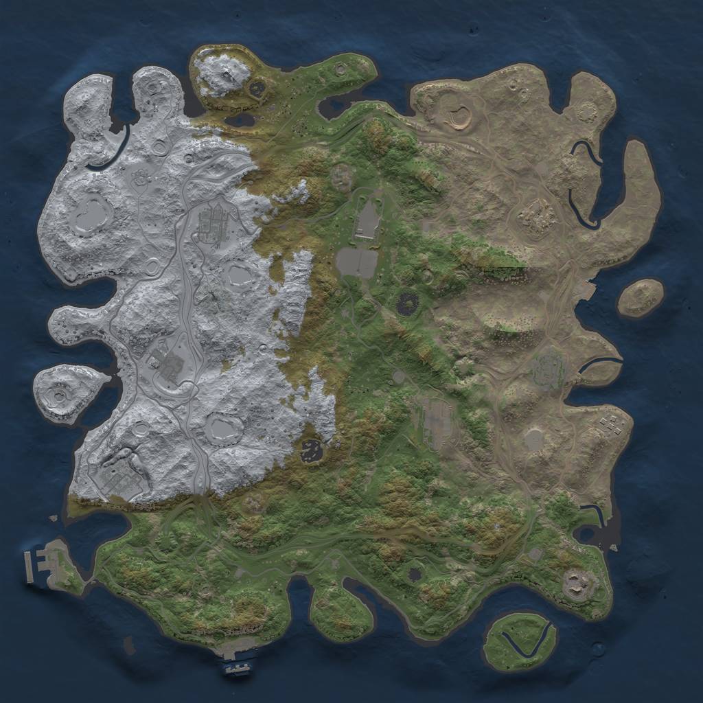 Rust Map: Procedural Map, Size: 4500, Seed: 637623, 19 Monuments