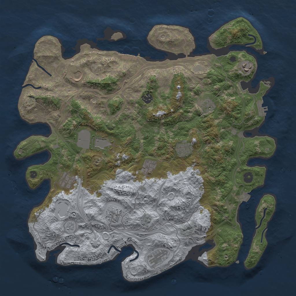Rust Map: Procedural Map, Size: 4250, Seed: 475959214, 19 Monuments