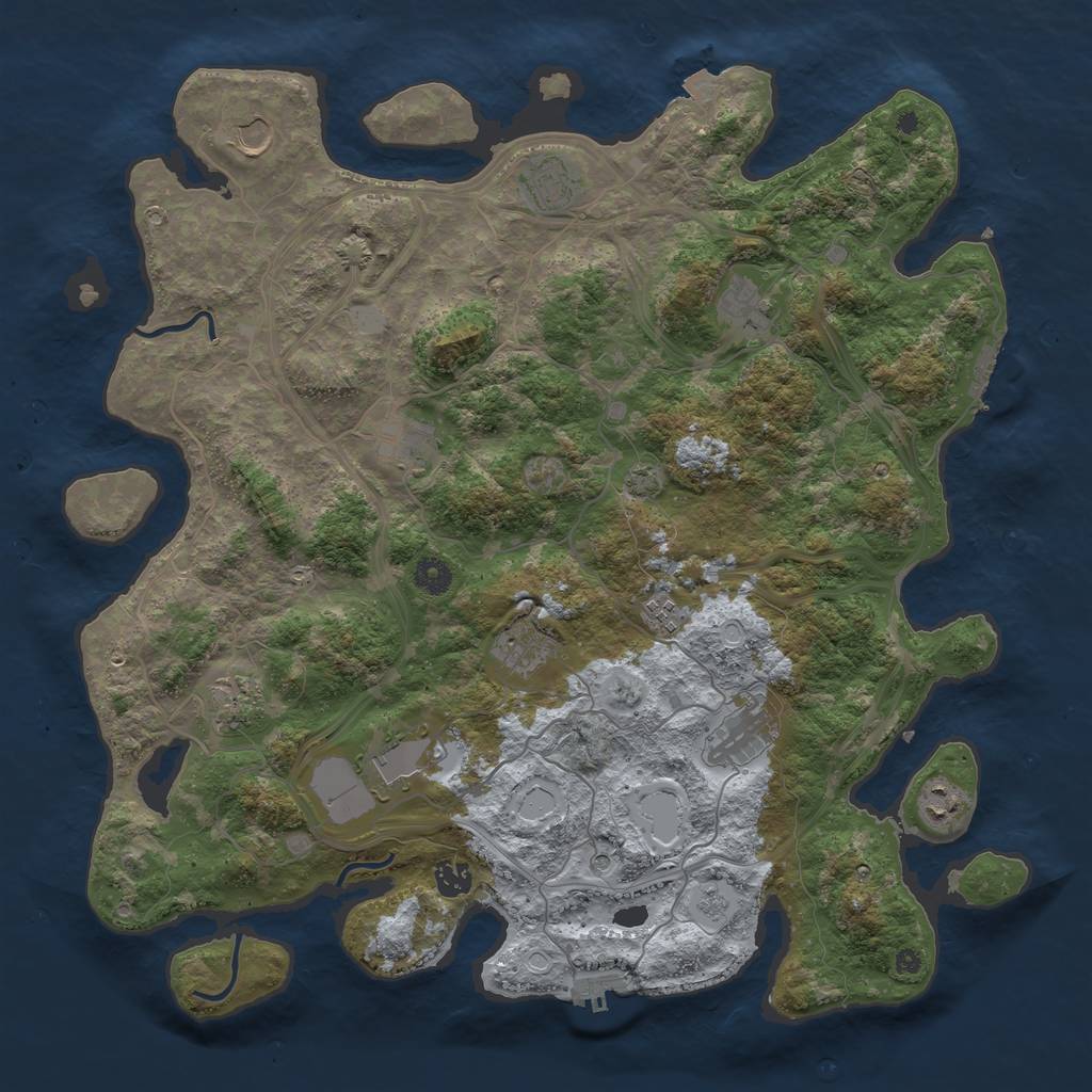 Rust Map: Procedural Map, Size: 4300, Seed: 97410402, 19 Monuments