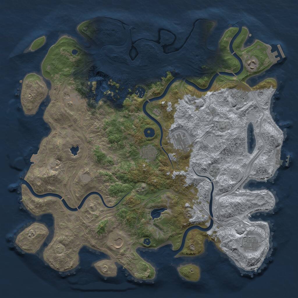 Rust Map: Procedural Map, Size: 4250, Seed: 6124569, 15 Monuments