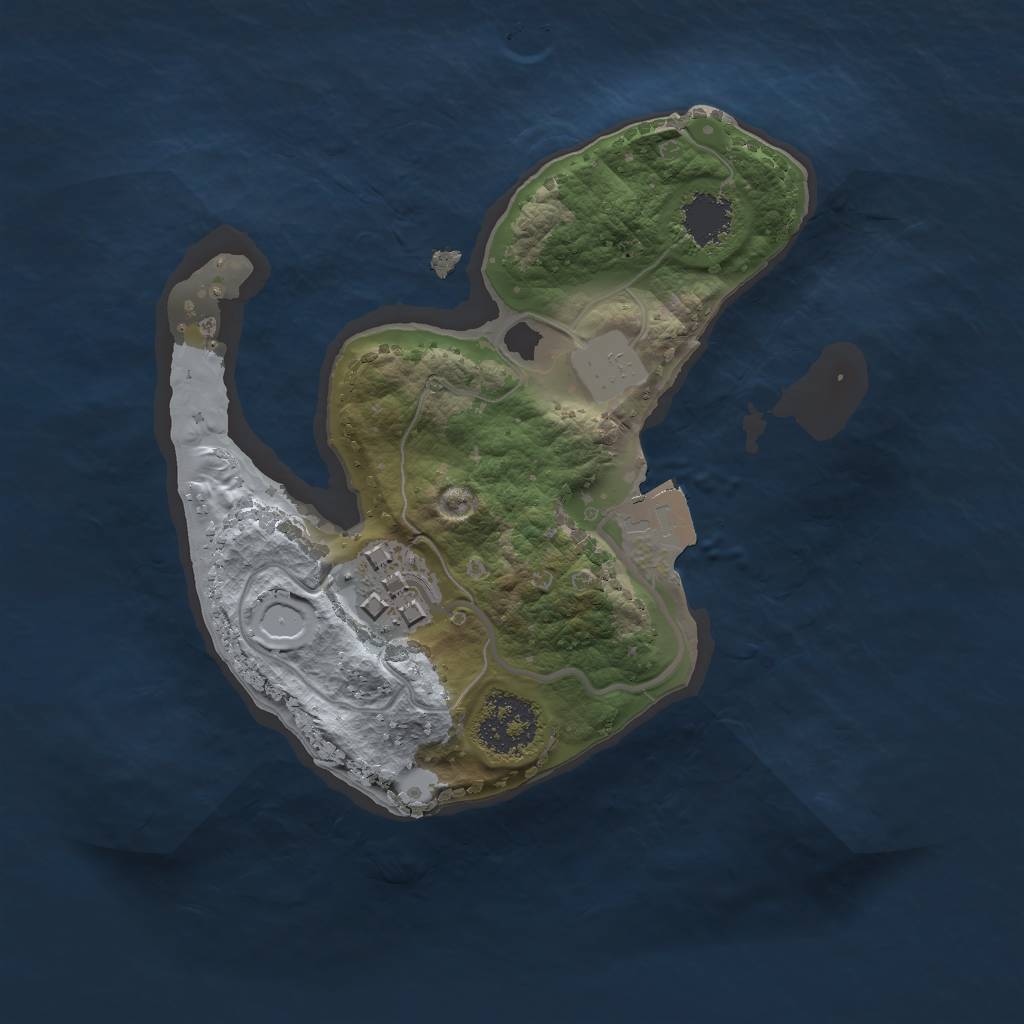 Rust Map: Procedural Map, Size: 1750, Seed: 800942673, 4 Monuments