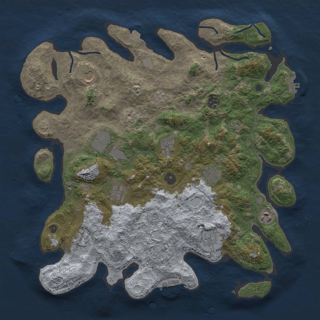 Rust Map: Procedural Map, Size: 4100, Seed: 11226, 18 Monuments