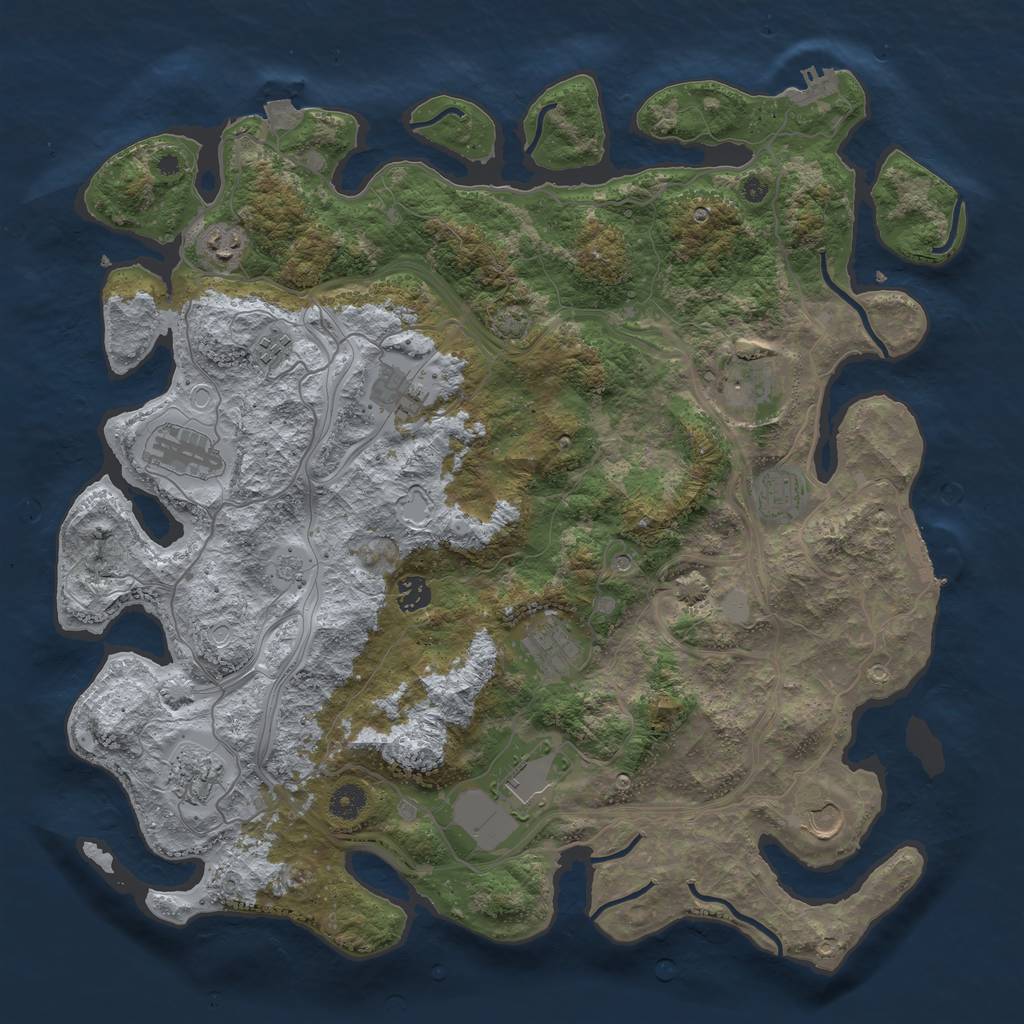 Rust Map: Procedural Map, Size: 4300, Seed: 7767945, 19 Monuments