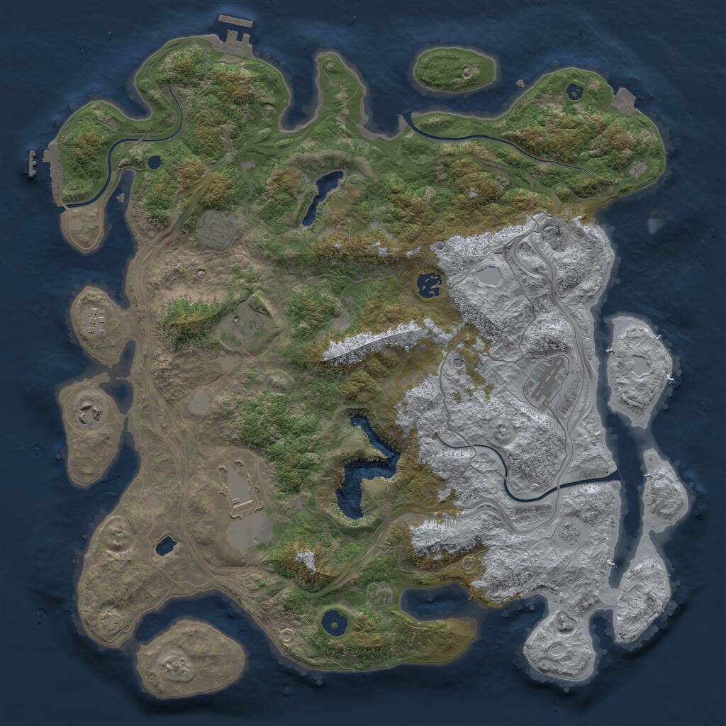 Rust Map: Procedural Map, Size: 4300, Seed: 76585397, 13 Monuments
