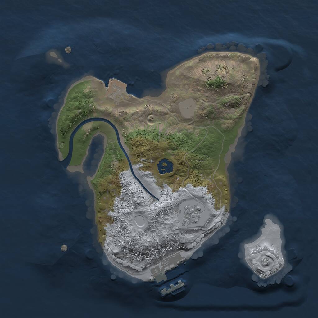 Rust Map: Procedural Map, Size: 2000, Seed: 543267, 3 Monuments