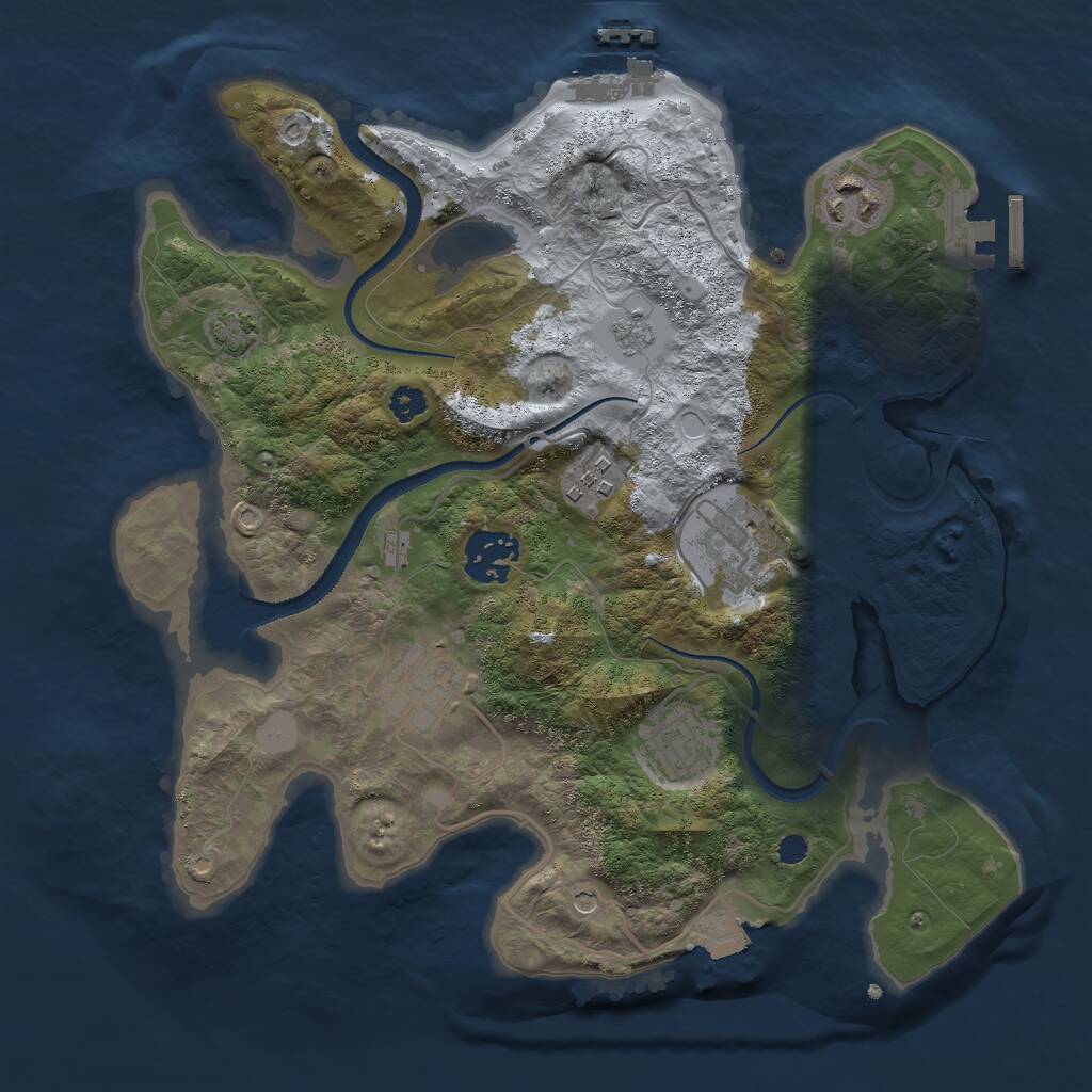 Rust Map: Procedural Map, Size: 3000, Seed: 1732289818, 12 Monuments