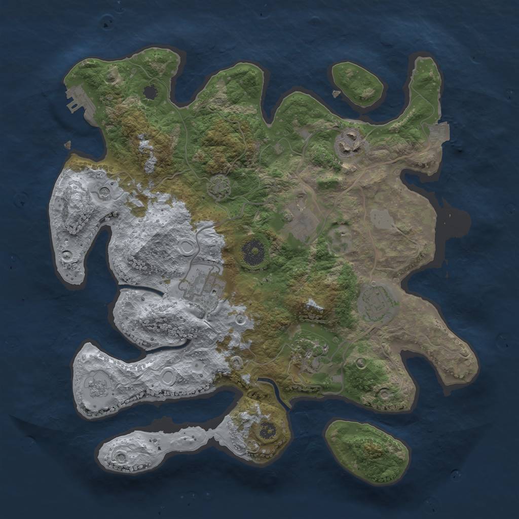 Rust Map: Procedural Map, Size: 3150, Seed: 8979, 12 Monuments