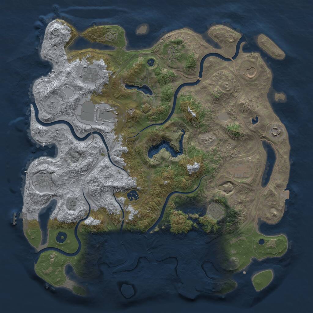Rust Map: Procedural Map, Size: 4250, Seed: 82760527, 16 Monuments