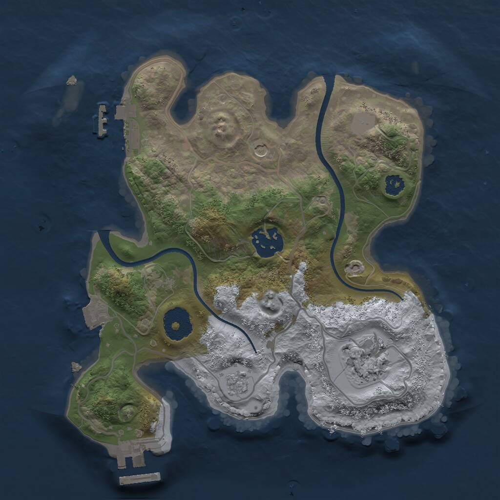 Rust Map: Procedural Map, Size: 2457, Seed: 1181353847, 7 Monuments