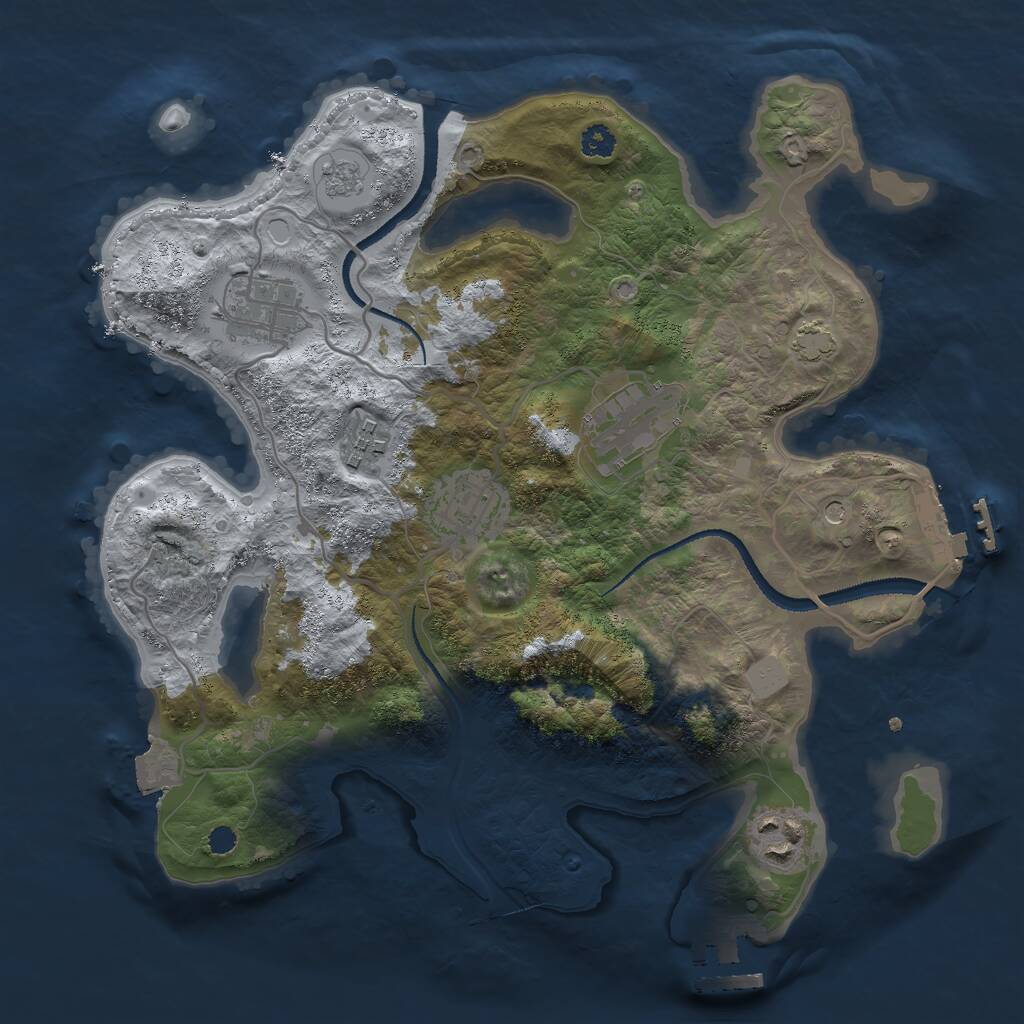 Rust Map: Procedural Map, Size: 3000, Seed: 360025030, 11 Monuments