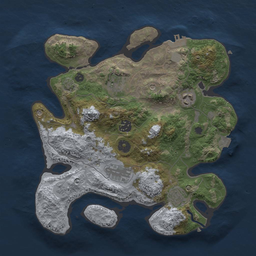 Rust Map: Procedural Map, Size: 3000, Seed: 146033692, 12 Monuments