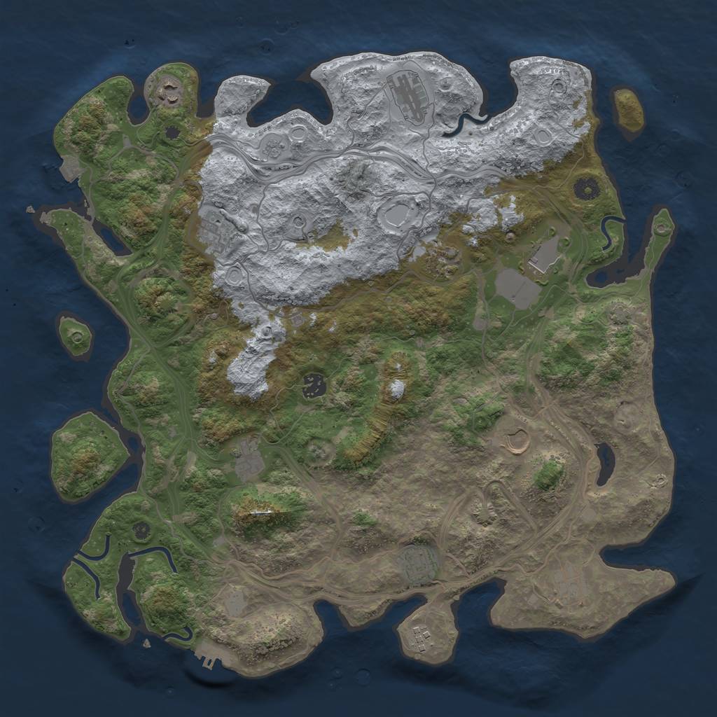 Rust Map: Procedural Map, Size: 4300, Seed: 64848760, 18 Monuments