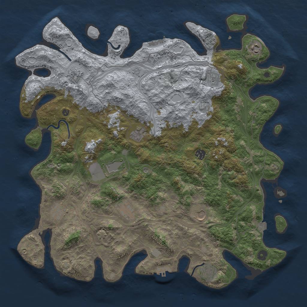 Rust Map: Procedural Map, Size: 4500, Seed: 522496988, 19 Monuments