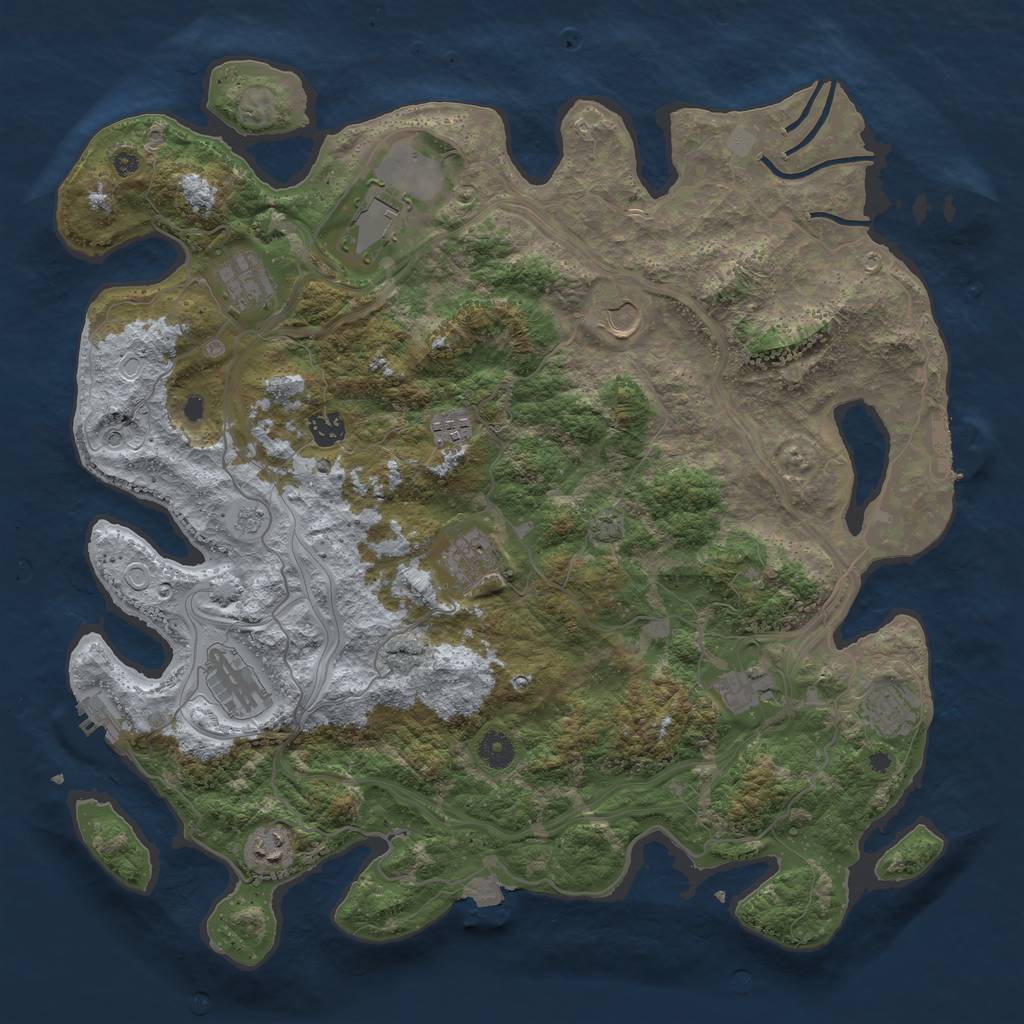 Rust Map: Procedural Map, Size: 4250, Seed: 649452183, 18 Monuments