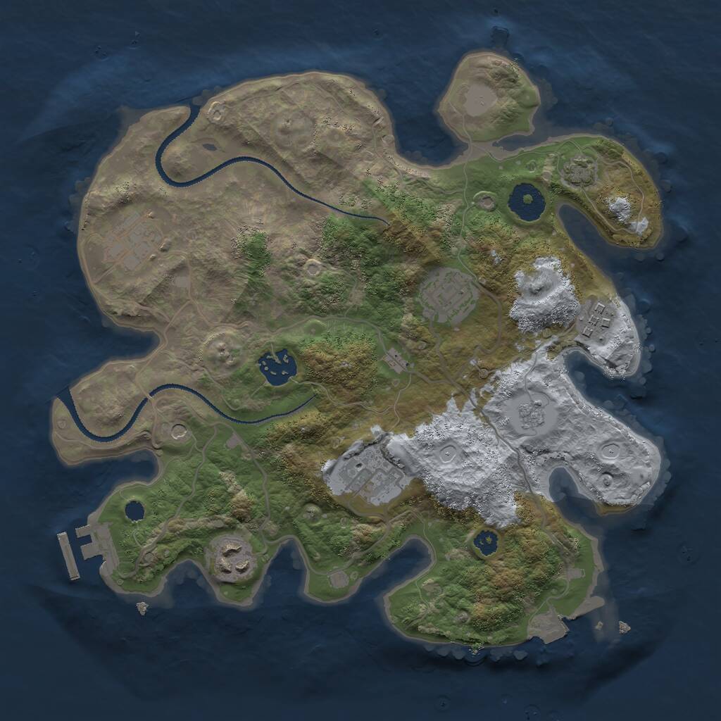 Rust Map: Procedural Map, Size: 3000, Seed: 158159456, 11 Monuments