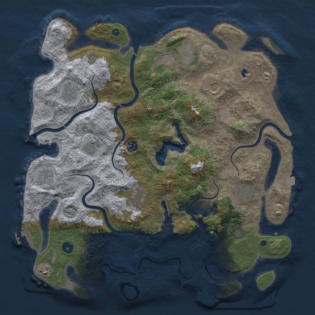 Rust Map: Procedural Map, Size: 4200, Seed: 82760527, 16 Monuments