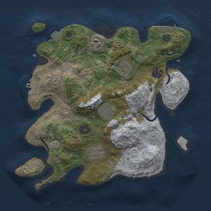 Thumbnail Rust Map: Procedural Map, Size: 3000, Seed: 2993, 14 Monuments