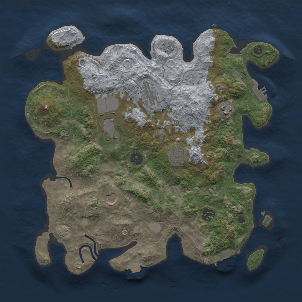 Rust Map: Procedural Map, Size: 3600, Seed: 1942883, 15 Monuments