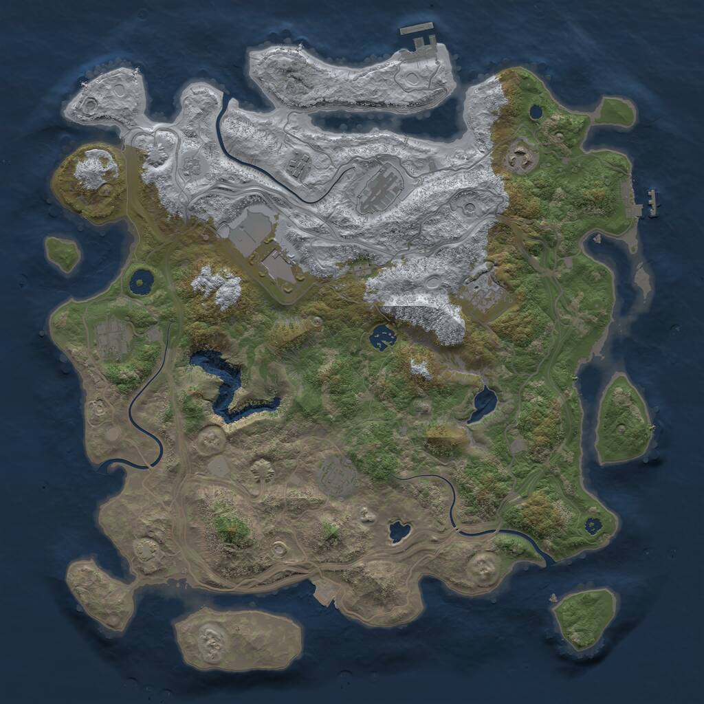 Rust Map: Procedural Map, Size: 4250, Seed: 50777250, 14 Monuments