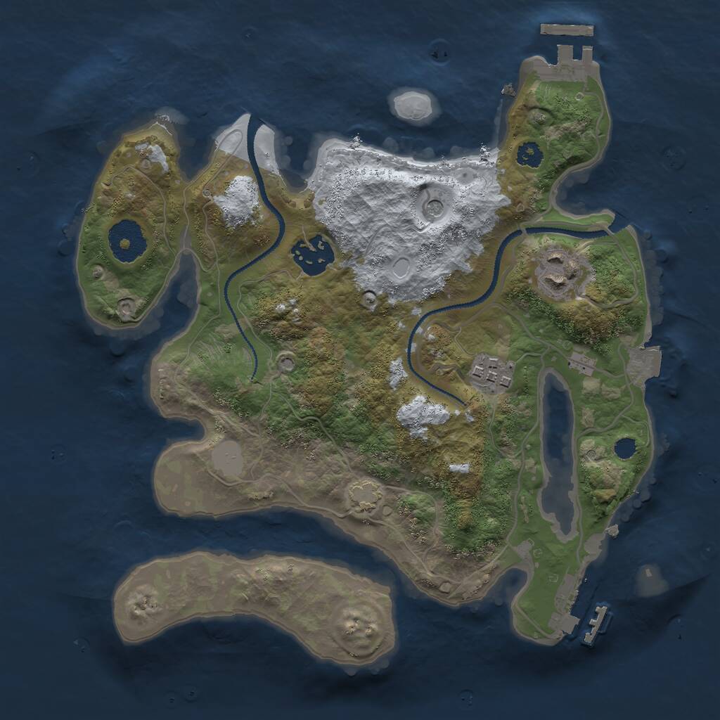 Rust Map: Procedural Map, Size: 2750, Seed: 3618794, 8 Monuments