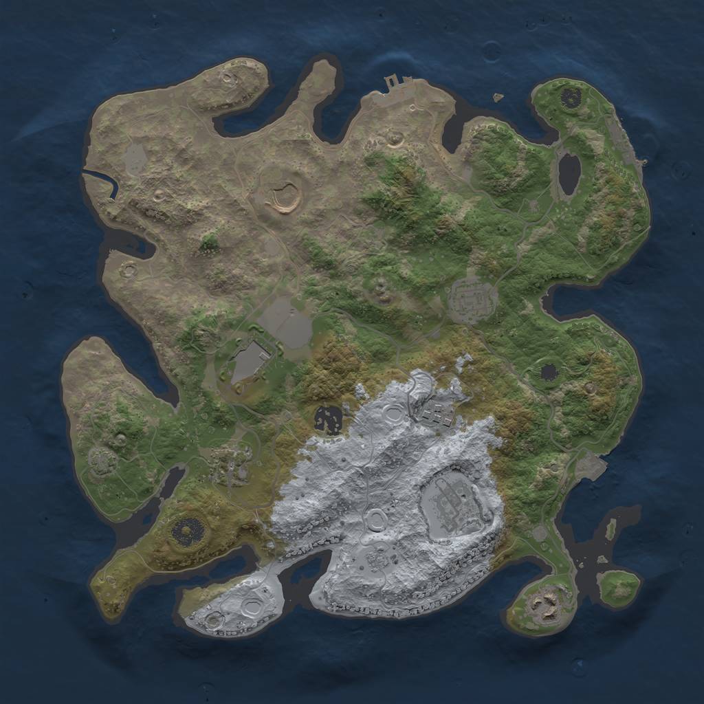 Rust Map: Procedural Map, Size: 3500, Seed: 52137, 15 Monuments