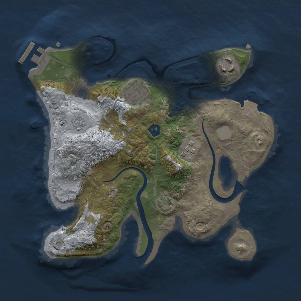 Rust Map: Procedural Map, Size: 2500, Seed: 9521, 7 Monuments