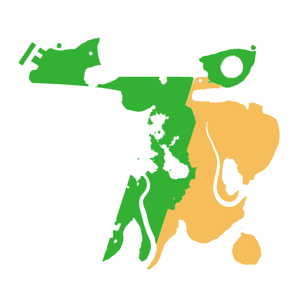 Biome Rust Map: Procedural Map, Size: 2500, Seed: 9521