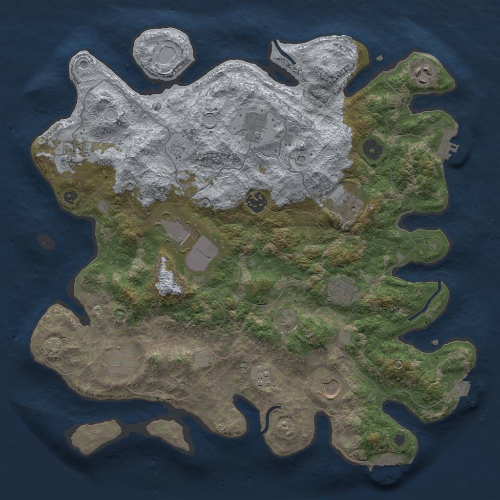 Rust Map: Procedural Map, Size: 3800, Seed: 180959578, 18 Monuments