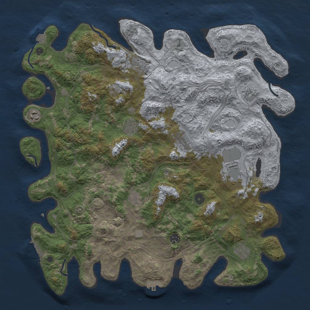 Rust Map: Procedural Map, Size: 4500, Seed: 296199562, 18 Monuments