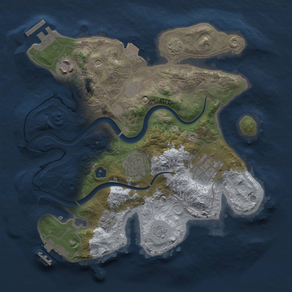 Rust Map: Procedural Map, Size: 2600, Seed: 1494859875, 10 Monuments
