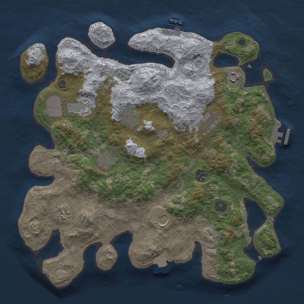 Rust Map: Procedural Map, Size: 3800, Seed: 73440914, 15 Monuments