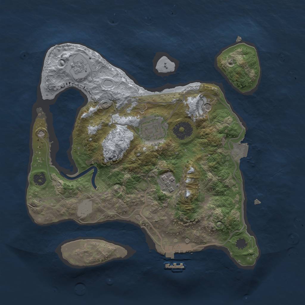 Rust Map: Procedural Map, Size: 2500, Seed: 594689495, 8 Monuments