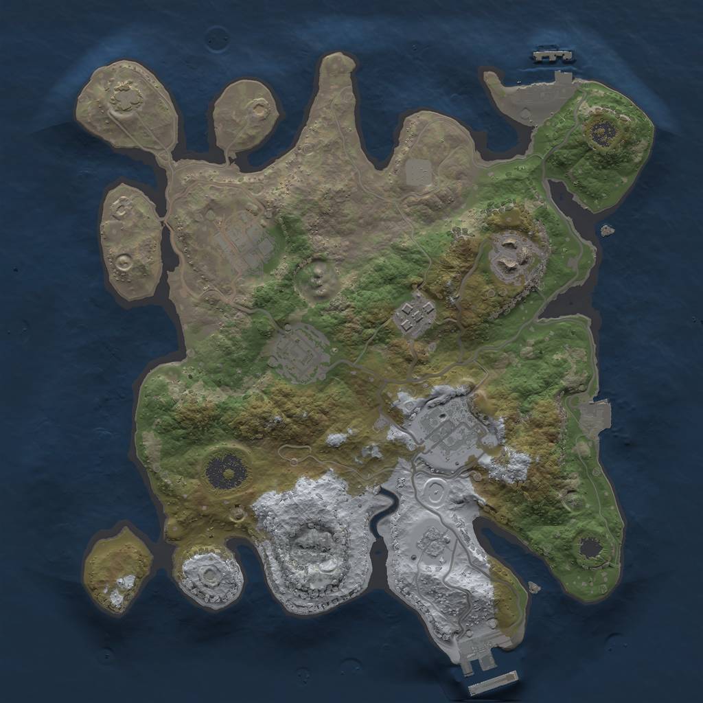 Rust Map: Procedural Map, Size: 2800, Seed: 827871973, 12 Monuments