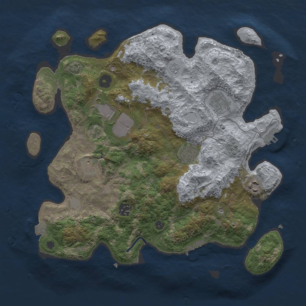 Rust Map: Procedural Map, Size: 3500, Seed: 95230120, 15 Monuments