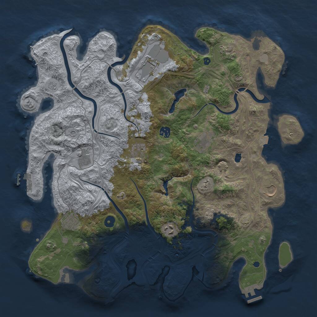 Rust Map: Procedural Map, Size: 4250, Seed: 199606, 16 Monuments