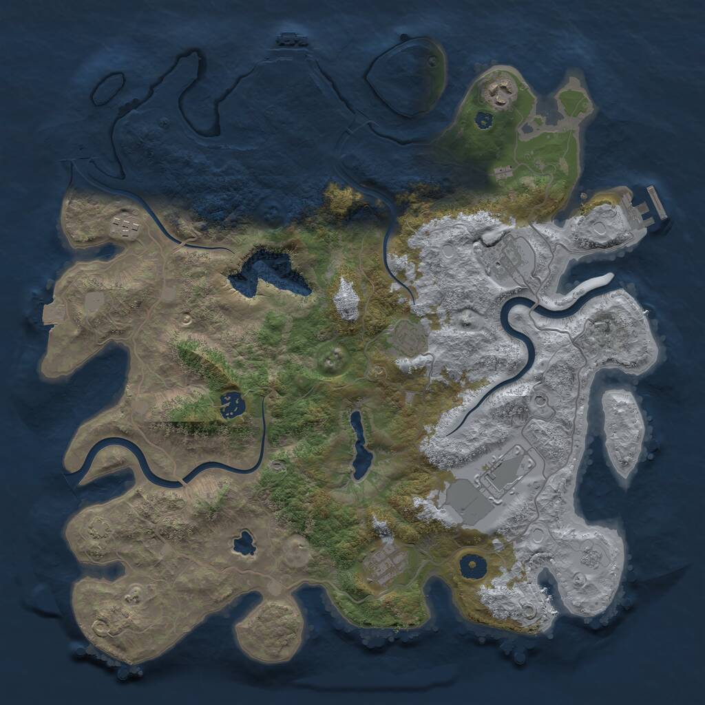 Rust Map: Procedural Map, Size: 4000, Seed: 1474813953, 13 Monuments