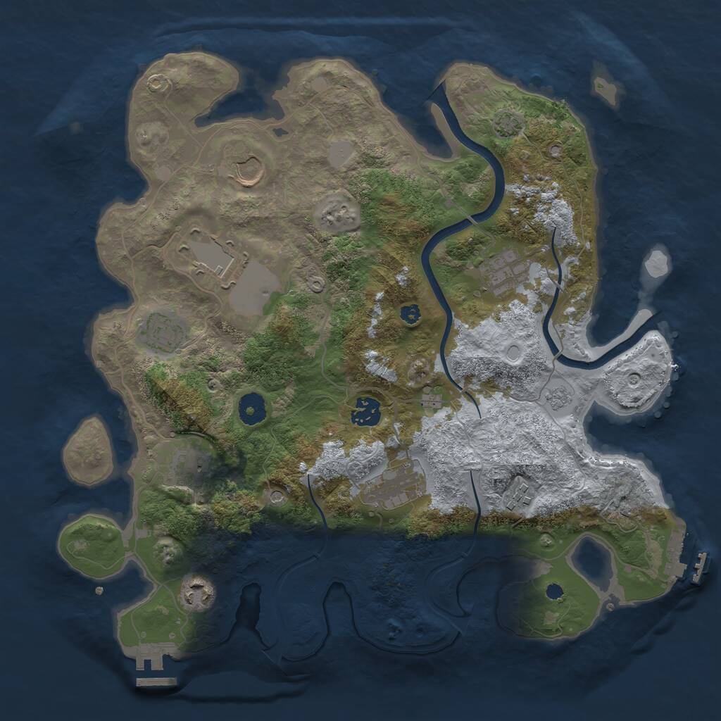 Rust Map: Procedural Map, Size: 3600, Seed: 51158120, 15 Monuments