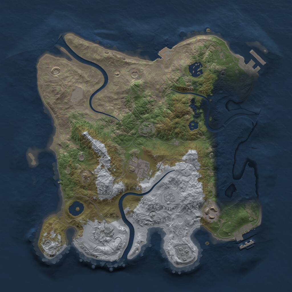 Rust Map: Procedural Map, Size: 3000, Seed: 9287, 11 Monuments