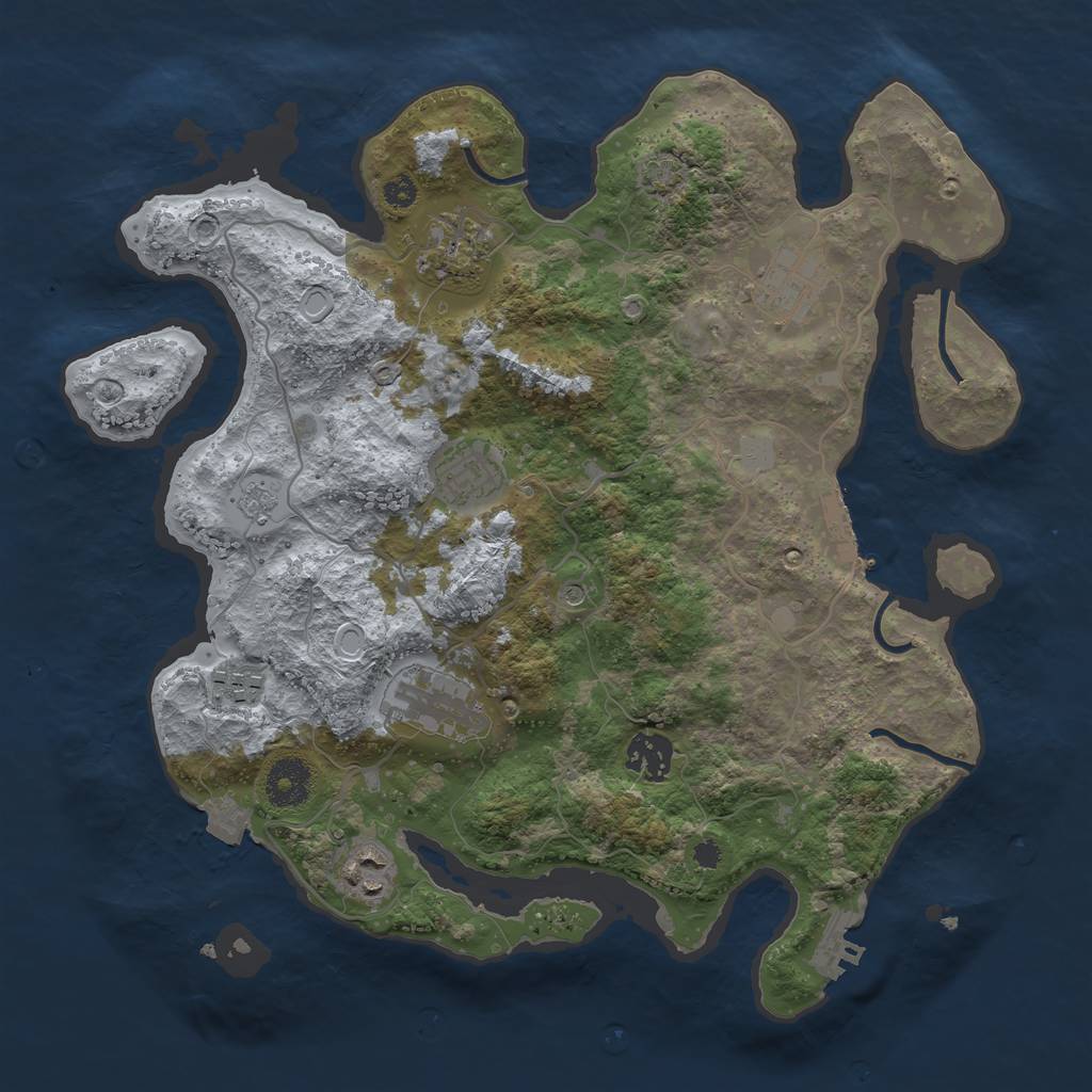 Rust Map: Procedural Map, Size: 3400, Seed: 28124038, 15 Monuments