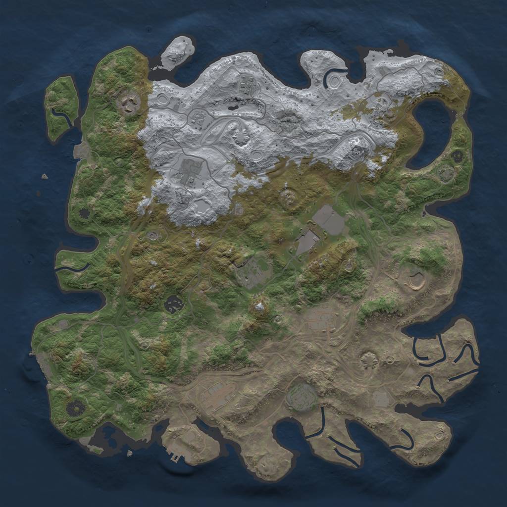 Rust Map: Procedural Map, Size: 4250, Seed: 48600263, 19 Monuments