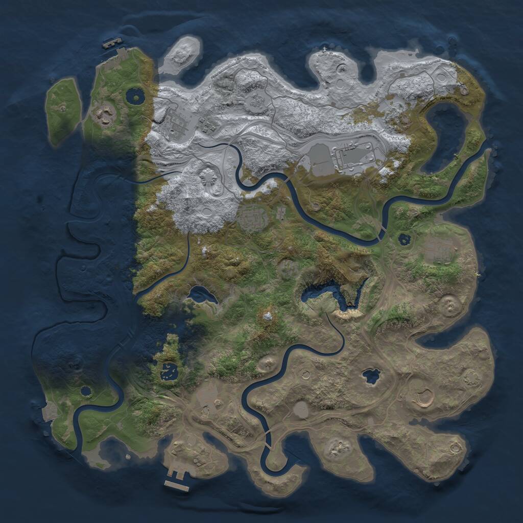 Rust Map: Procedural Map, Size: 4250, Seed: 48600263, 16 Monuments