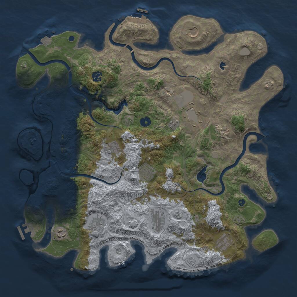Rust Map: Procedural Map, Size: 4250, Seed: 555555, 17 Monuments