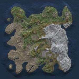 Thumbnail Rust Map: Procedural Map, Size: 3500, Seed: 185409663, 17 Monuments