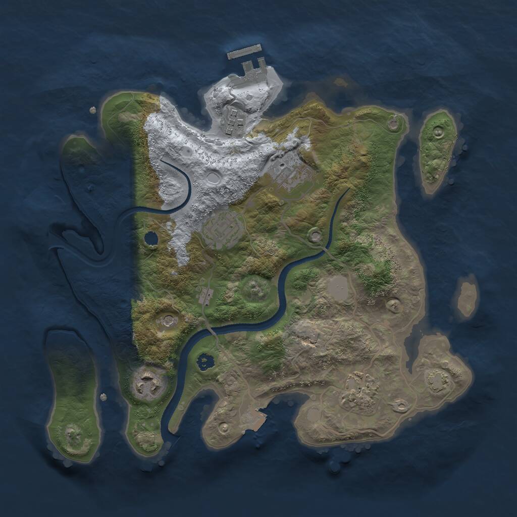 Rust Map: Procedural Map, Size: 3000, Seed: 18546, 9 Monuments