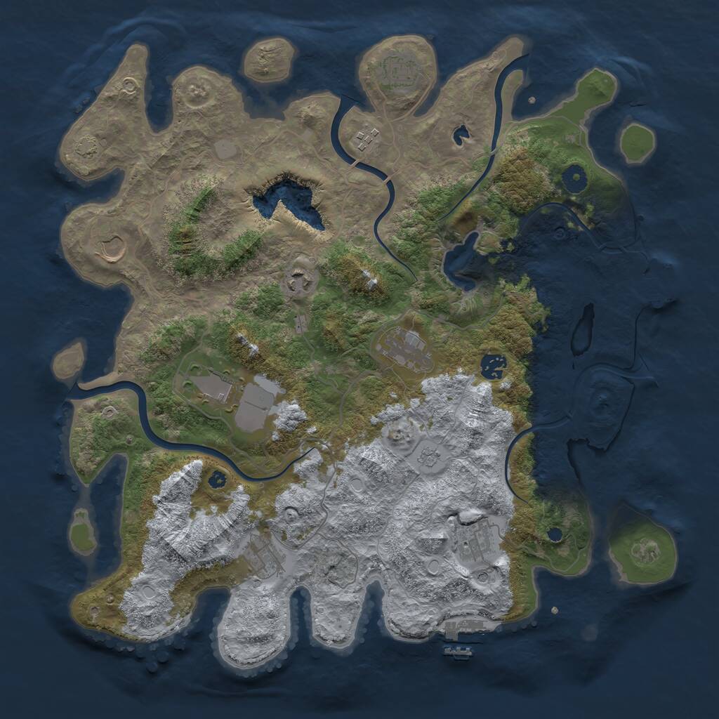 Rust Map: Procedural Map, Size: 4100, Seed: 16927980, 15 Monuments