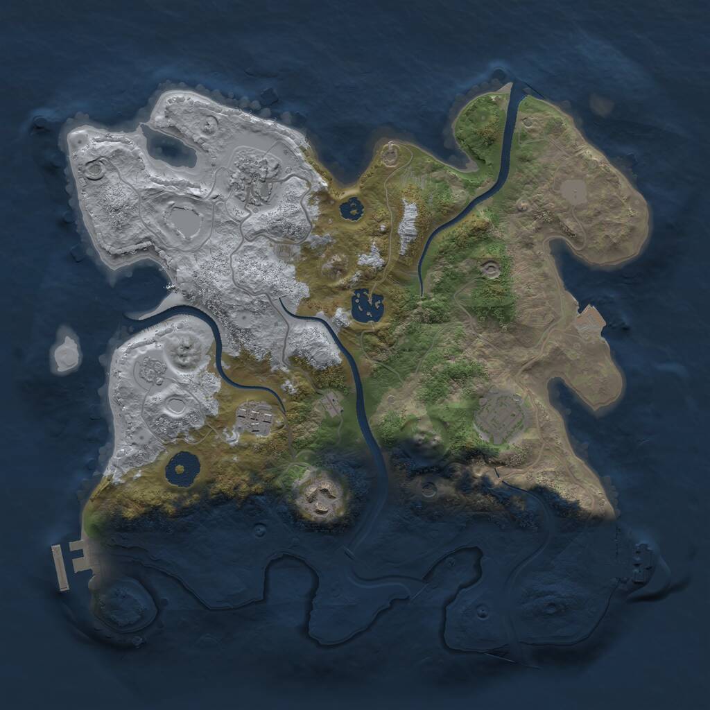 Rust Map: Procedural Map, Size: 3100, Seed: 1259727682, 10 Monuments