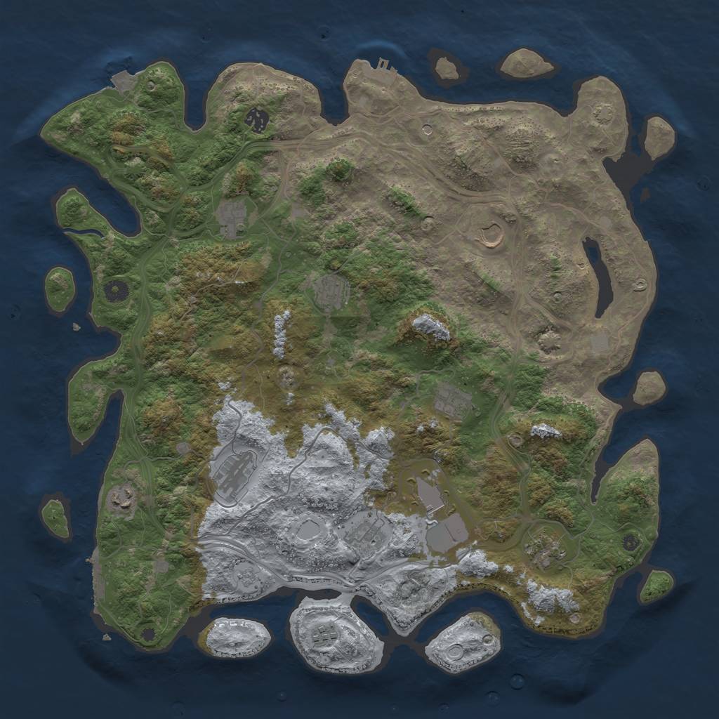 Rust Map: Procedural Map, Size: 4500, Seed: 978761666, 19 Monuments