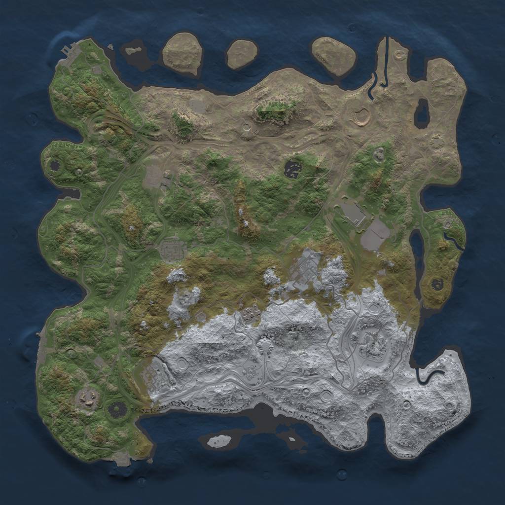 Rust Map: Procedural Map, Size: 4250, Seed: 48176198, 18 Monuments