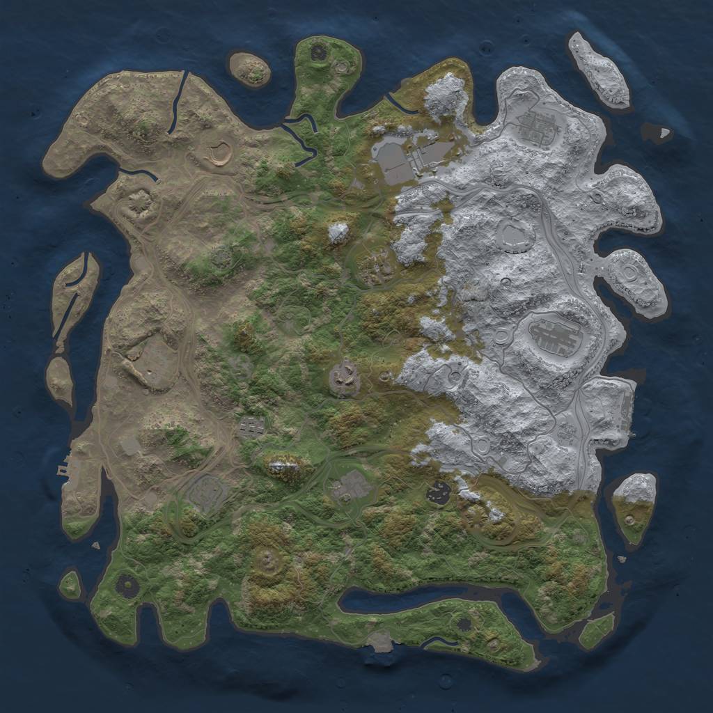 Rust Map: Procedural Map, Size: 4500, Seed: 65698, 19 Monuments